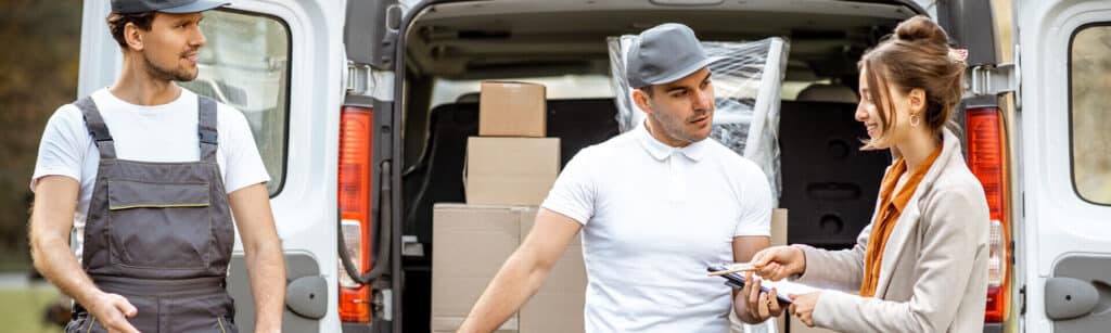 Ants Removals team member unloading a van during a Borehamwood house move