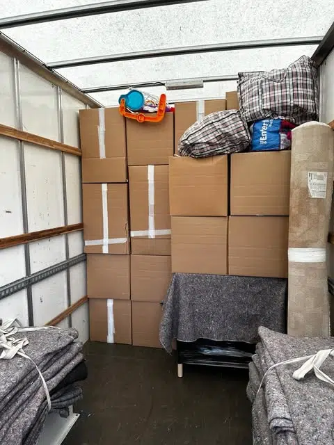 Ants Removals – Fully packed van during a Highgate move Ants Removals Highgate removals van fully packed during a move in N6
